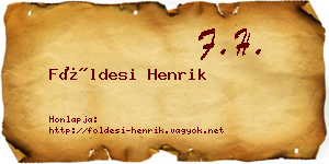 Földesi Henrik névjegykártya