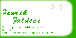 henrik foldesi business card